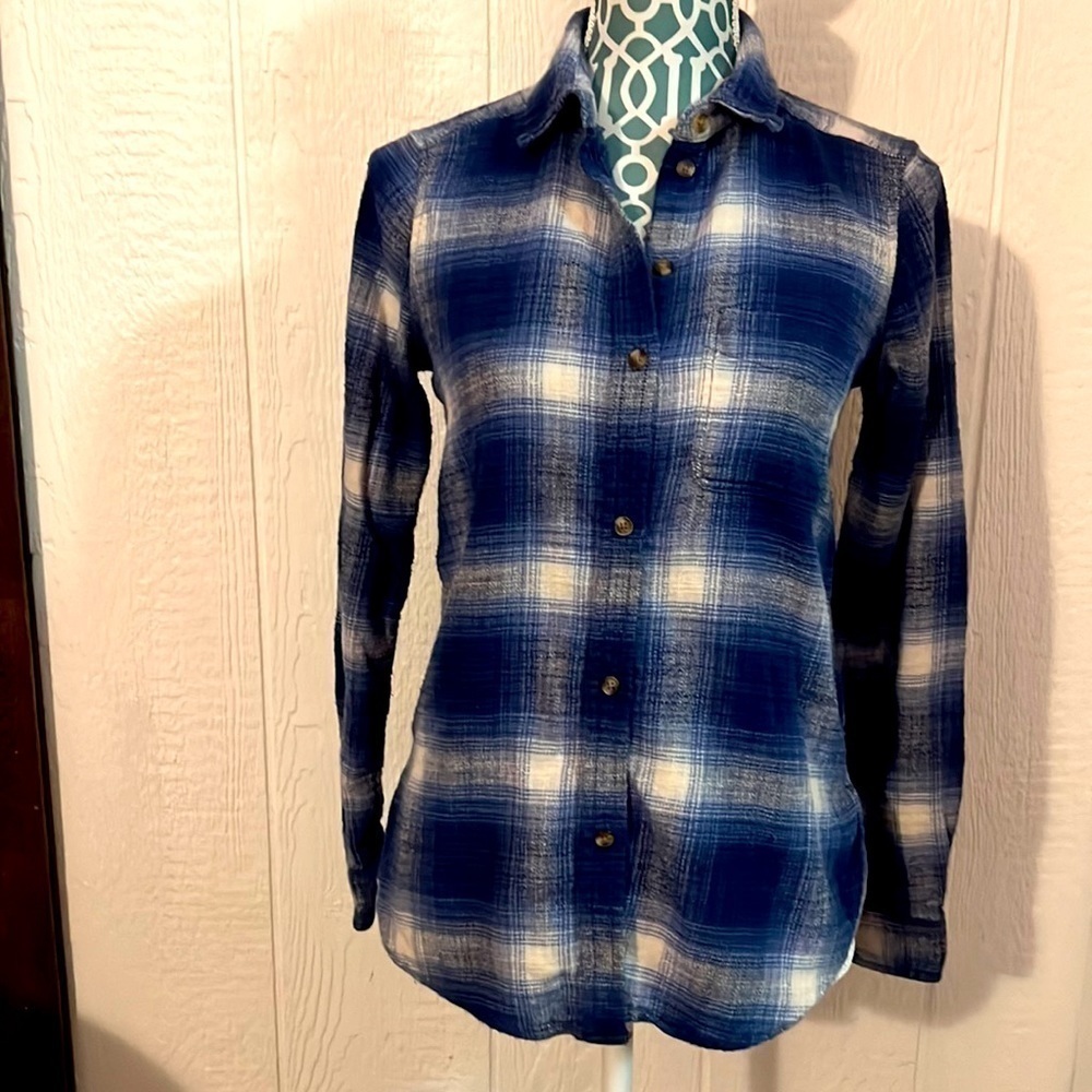 American Eagle amazingly soft boyfriend fit flannel xs - Picture 5 of 7